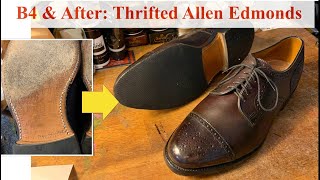 Before amp After Thrifted Allen Edmonds Sanford Derby [upl. by Yates]