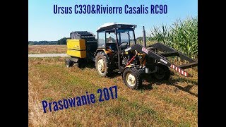 Prasowanie słomy 2017 Prace pożniwne Ursus C330amp Rivierre Casalis RC90 [upl. by Seessel888]