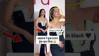 Ahsaas Channa spotted in very funny and weird style black dress at event [upl. by Silvanus]