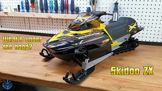 In Depth look  Nitro Skidoo ZX Rc snowmobile  Bonus Running [upl. by Enilamme]