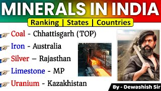 Top Minerals Producing State In India amp World  Mineral In India  भारत के खनिज  Dewashish Sir [upl. by Ialocin]