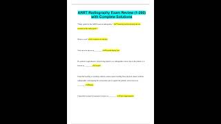 ARRT Radiography Exam Review 1 200 with Complete Solutions [upl. by Vince551]