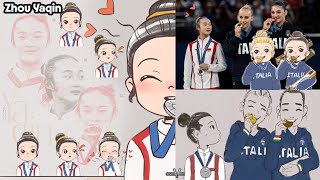 Remember that cute Chinese gymnast Zhou Yaqin  Cartoon Version [upl. by Vihs]