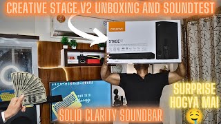 Creative Stage V2 21 Soundbar with Subwoofer Unboxing🔥soundbar unboxing creative Systumm 🔥👑 [upl. by Nilson]