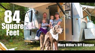 Family AND a Great Dane 84 Square foot DIY Camper [upl. by Holbrook]