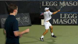 Tennis Lessons  Forehand Follow Through [upl. by Aihpos]