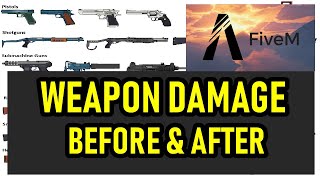 Weapon Damage Before amp After using Adjuster scripts in GTA 5 Fivem [upl. by Leon]