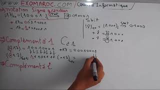 EP 06 Informatique S1codage notation signe grandeur complément à 1 et à 2 darija [upl. by Ytsud]