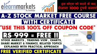 Elearnmarkets Paid Courses for freeStock Market Free Course with Certificate  100 Off Coupon Code [upl. by Richma872]