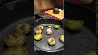 Roasting Tomatillos Chile Serrano [upl. by Kin179]