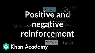 Operant conditioning Positiveandnegative reinforcement and punishment  MCAT  Khan Academy [upl. by Eejan564]