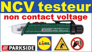 Testeur de tension électronique électrique parkside lidl  ncv tester [upl. by Necaj]