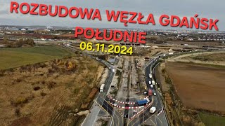 ROZBUDOWA WĘZŁA GDAŃSK POŁUDNIE  BORKOWO 06112024 [upl. by Rabassa465]