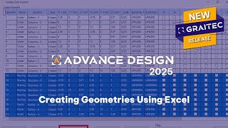 GRAITEC Advance Design Creating Geometries Using Excel [upl. by Seravart]