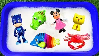 Learn Colors with Pj Masks Characters for Kids  Bubble Bucket Toys For Kids  Baby Find Mom [upl. by Nirrol]