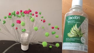 How I use empty plastic to make flowerhome flower [upl. by Sarilda54]