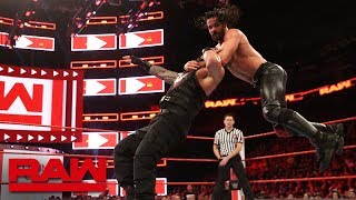 Roman Reigns vs Seth Rollins  SevenMan Gauntlet Match Part 1 Raw Feb 19 2018 [upl. by Nirol]