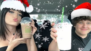 shake shack christmas milkshakes and mukbang with my brother [upl. by Enitselec325]