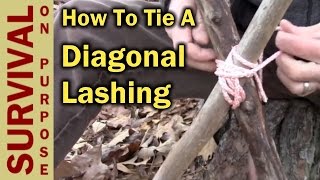 How To Tie A Diagonal Lashing  Boy Scout Knots and Lashing [upl. by Yblok87]