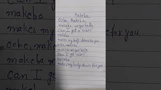 MAKEBA song☺️☺️☺️☺️lyrics lyrics trending song handwriting music dance [upl. by Elleiand]