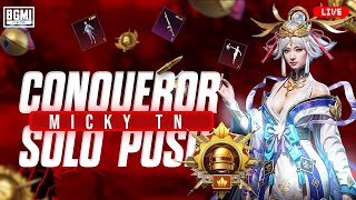 SOLO CONQUEROR PUSH🔥BGMI LIVE🔥 IQOO 11  Tamil  90 FPS  BGMI 34 bgmi bgmilive 2k xsuit live [upl. by Ellenyl344]