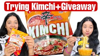 Trying Kimchi Ramen🍜Slushy Maker🍧Giveaway🤗🤗 Fun2oosh Food [upl. by Noynek]