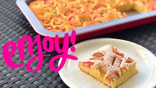 Rhabarberkuchen ohne ihn zu schälen Und ob Hier kommt das Rezept für den leckeren Kuchen [upl. by Keel834]