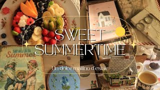 Sweet Summertime🏖️Un mattino estivo☀️dolce riso soffiato e cioccolato🍰decorare scrittoio📋ricamo [upl. by Felicdad542]