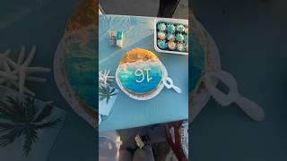 16th birthday cake☀️🏖️🌊🎂🧁recipe birthdaycake 16thbirthday beach baking cake party [upl. by Analli]