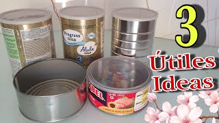 Crea 3 Útiles e Ingeniosas Ideas Reutilizando LATAS de ATÚN y TARROS de Leche Vacíos 💯 Funcional [upl. by Lletnahs]