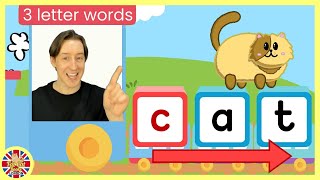 3 letter words phonics soundLearn to readat word familyfirst wordCVCletterskidslearningkids [upl. by Enaile]