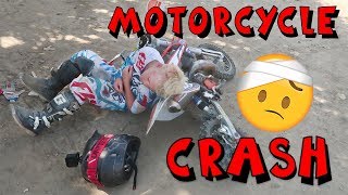 8 YEAR OLD KID CRASHES ON MOTORCYCLE [upl. by Eeroc662]