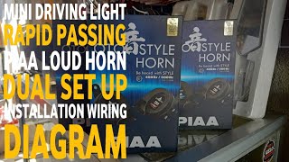 MINI DRIVING PASSING LIGHT PIAA DUAL HORN WITH RAPID SOUND SET UP [upl. by Nahshunn]