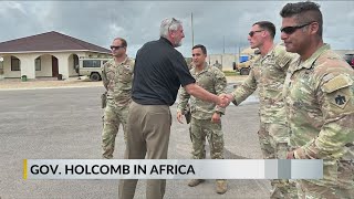 Gov Holcomb visits Indiana National Guard in Kenya responds to marijuana legalization in Ohio [upl. by Aiekal387]