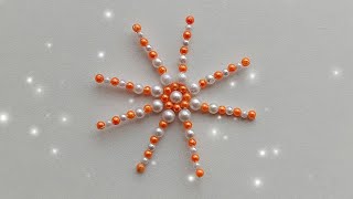 Beaded Snowflake Ornament  Christmas tree Decoration  DIY Snowflakes  Beads Art  Easy Bead Craft [upl. by Arehsat]