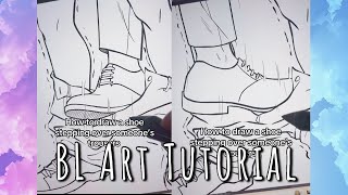 𝘽𝙇𝙔𝙖𝙤𝙞 𝘼𝙧𝙩 How to Draw a Shoe Stepping Over Someones Trousers [upl. by Lurette577]