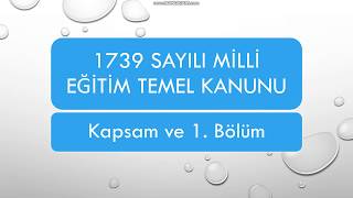 1739 Sayılı milli Eğitim Temel Kanunu 1 VİDEO [upl. by Karli]