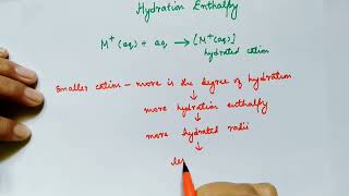 Hydration enthalpy of alkali metal ions [upl. by Notla]