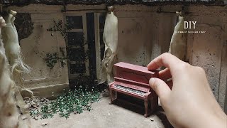 廃墟とピアノのジオラマ DIY Ruins and piano diorama [upl. by Davie]