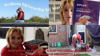 HERFSTVLOG KLEDINGKAST amp TUIN WINTERKLAAR MAKEN EN OLIEBOLLEN BAKKEN IN OKTOBER  44 [upl. by Turpin]