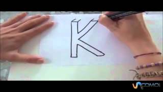 Come disegnare la lettera K in 3D [upl. by Derzon]