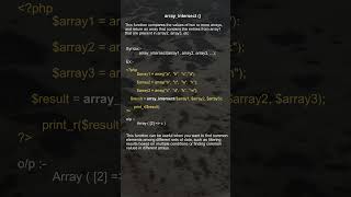 arrayintersect function in php shorts [upl. by Viridi]