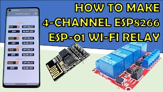 How to Make 4Channel ESP8266 ESP01 WiFi Relay  ESP01 Home Automation  RemoteXY  FLProg [upl. by Veriee29]