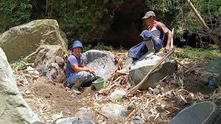 hard and fun work miners crushing rocks while joking around [upl. by Assilana]