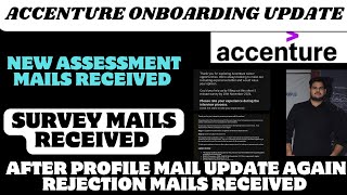 Accenture onboarding update Assesment mailSurvey mails news [upl. by Hayilaa]