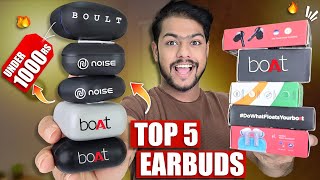 Top 5 Best Earbuds Under 1000 Rs🔥Best TWS Earbuds Of 2024 Boat 161Boat 131 amp More [upl. by Brost293]