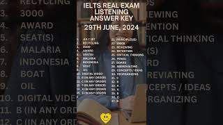 IELTS REAL EXAM LISTENING ANSWER KEY II 29TH JUNE 2024 [upl. by Eimaj832]