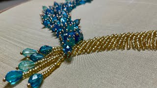 Crystal beads embroidery for silk blouse [upl. by Emmerich]