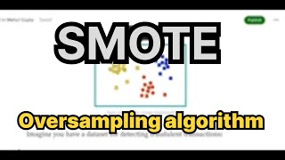 SMOTE oversampling algorithm for Class Imbalance explained [upl. by Lucien]