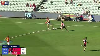 Rd 17 Hostplus SANFL Snapshot  Adelaides Oscar Ryan goals from half back [upl. by Naes261]